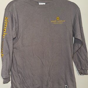Simply Southern Youth Gray Shirt with Yellow Logo